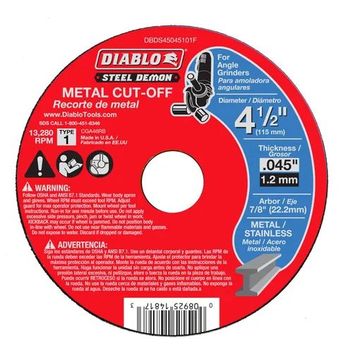 Miniatura 14 de Diablo Disco de corte de metal de diamante para metal, durabilidad extrema y larga vida útil, segmentado, 5 pulgadas de diámetro, eje de 7/8