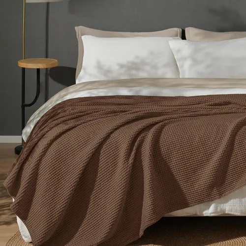 Miniatura 56 de PHF - Manta de punto gofre 100% de algodón tamaño king para cama, cobija ligera transpirable a prueba de engancho, ideal para acolchado en climas