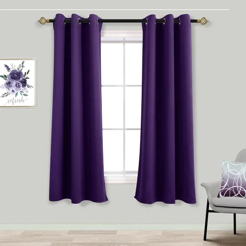 Miniatura 24 de Mrs.Naturall Cortinas Azul Real para Dormitorio, Cortinas Opacas Cortas Medianas Azul Cobalto para Cocina Decoración de Habitación de Adolescentes