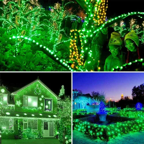 Miniatura 5 de Joomer Luces Solares Navideñas en Cadena, 39 pies, 100 LED, luces impermeables para exteriores con 8 modos de luces centelleantes para jardín