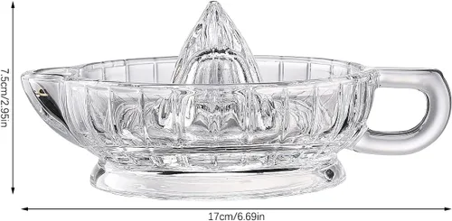 Miniatura 5 de YGHQAP Exprimidor de limón de vidrio manual exprimidor de cítricos con mango y boquilla de vertido, exprimidor manual manual para jugo de fruta