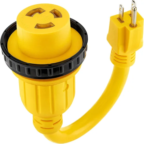 Miniatura 10 de Kohree Adaptador RV de 30 amperios a 110V con protección contra sobretensiones, adaptador de potencia RV de 15 amperios a 30 amperios de 8000 julios