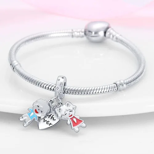 Miniatura 2 de Pandach Dijes de plata de ley 925 para pulseras y collares, colgantes de mariposa y auriculares, dijes de trébol, joyería de regalo para mujeres