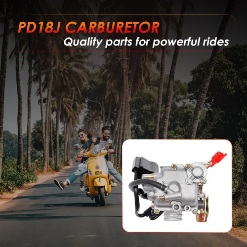 Miniatura 7 de Carburador GY6 50cc PD18J 18mm Compatible con 4 tiempos 49cc 50cc 80cc 139QMB 139QMA Motor de Ciclomotor para Scooter Taotao Kymco con Filtro