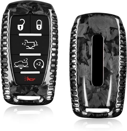 Miniatura 12 de Protector de llavero de fibra de carbono real para Dodge Ram 1500 2500 3500 accesorios, funda para llavero con llavero 2019-2025, azul
