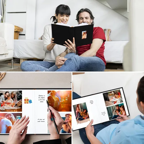 Miniatura 7 de Álbum de fotos de 4 x 6 pulgadas, 240 fotos con espacio de escritura, cubierta de lino con ventana frontal, 240 fotos horizontales y verticales de 4