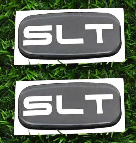 Miniatura 2 de 2 emblemas SLT de cabina con logotipo 3D de repuesto para camioneta camioneta SUV 99-07 Silverado Tahoe Suburban 15036134 (cromado)