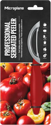 Miniatura 9 de Microplane Pelador giratorio dentado profesional para tomate y kiwi, para uso a mano derecha e izquierda