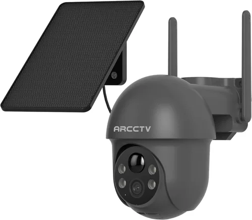 Cámaras de seguridad ARCCTV inalámbricas para exteriores con energía solar, cámara para exteriores con batería de 4MP, vista de 360°, visión