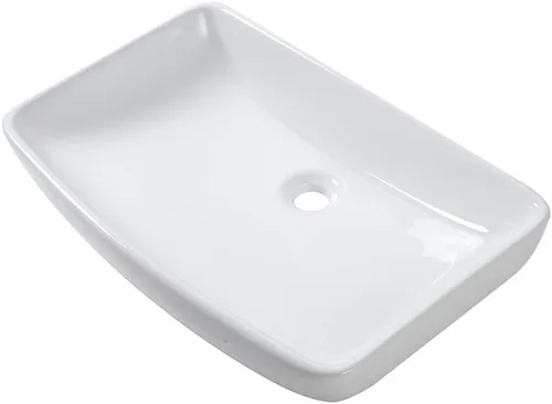 Miniatura 28 de Lordear Lavabo Rectangular de Baño Tipo Vasija 24X14 Pulgadas Lavabos de Baño Blancos de 24 Pulgadas con Borde Negro Lavabo de Cerámica Sobre