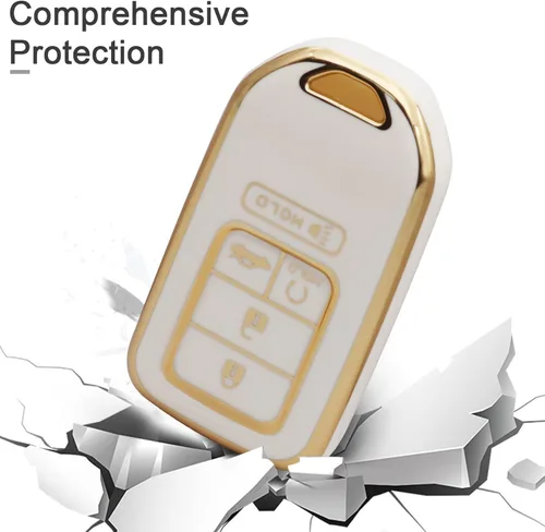 Miniatura 6 de SUNCARACCL - Funda para llavero Honda con llavero de cuero, funda protectora de TPU suave de cobertura completa para llavero Honda Accord Civic CRV