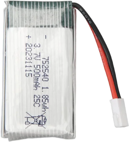 RiToEasysports Batería de litio RC, 3.7V 500mAh 25C RC Batería de litio 752540 polímero de iones de litio con enchufe XH2.54 para X5C Drone Aircraft