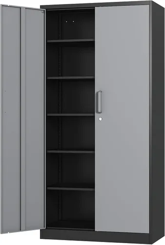 Miniatura 9 de Fesbos Armario de almacenamiento de metal, archivadores de acero de 36 pulgadas de alto con puertas con cerradura y estantes ajustables, gabinete