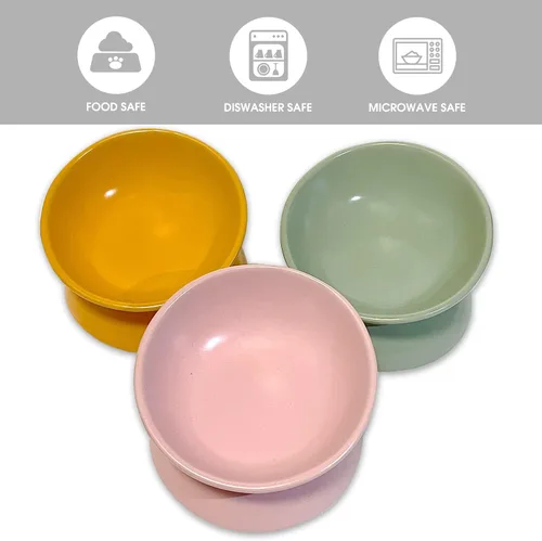 Miniatura 7 de Cuenco elevado de cerámica para gatos, cuencos de comida para gatos inclinados, de cerámica, apto para bigotes, antivómitos y reduce la carga