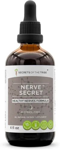 Extracto sin alcohol de Nerve Secret, cúrcuma, matricaria, pasiflor, espino, cascabel, tintura de glicerita, fórmula de nervios saludables (4 onzas