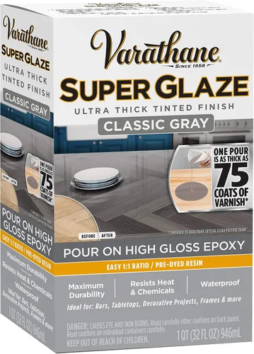 Miniatura 3 de Varathane 363903 Super Glaze - Epoxi de alto brillo, cuarto de galón, gris clásico