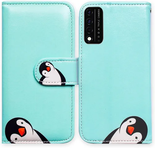 Miniatura 24 de Bcov Funda para Revvl V+ 5G, diseño de pájaro negro y verde con tapa para teléfono con ranura para tarjetero y soporte para T-Mobile ReVVL V Plus 5G