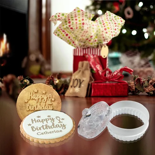 Miniatura 4 de Sello de galletas de Navidad personalizado con apellido, sellos de cortador de galletas personalizados para hornear, fondant, en relieve, cupcakes