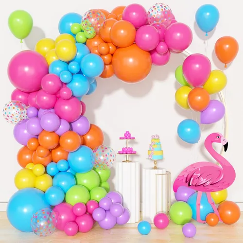 Miniatura 31 de Amandir Kit de arco de guirnalda de globos azul polvoriento, 153 piezas, diferentes tamaños de 18, 12, 10, 5 pulgadas, globos de látex azul blanco