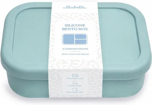 Miniatura 12 de Ullabelle Caja Bento para niños, 3 compartimentos, lonchera a prueba de fugas para bebé, contenedor de aperitivos sin BPA, lonchera dividida