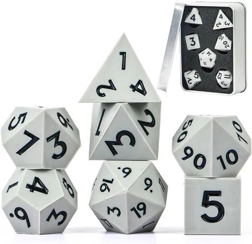 Miniatura 16 de DND - Juego de dados de borde afilado, 7 piezas de dados poliédricos DND con exquisito embalaje de caja de hoja, ideal para juegos de rol