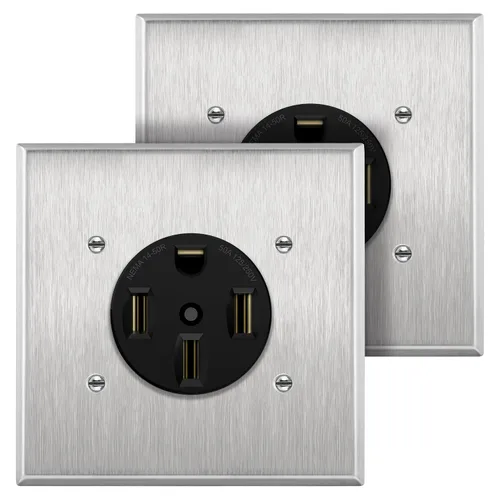 Miniatura 18 de ENERLITES Toma de corriente de 50 amperios para vehículos recreativos y eléctricos, NEMA 14-50R, 3 polos, 4 cables (solo cobre 10, 8, 6, 4 AWG)