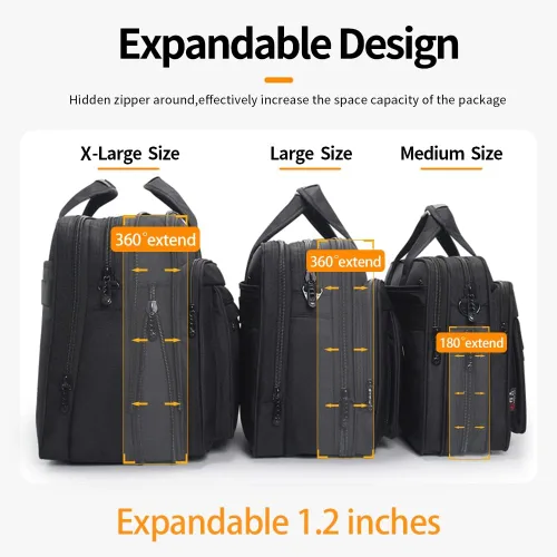 Miniatura 4 de Maletines grandes para hombres bolsa de lona de 15.6 pulgadas 17 pulgadas 19 pulgadas portátil caso trabajo bolsas oficina mensajero