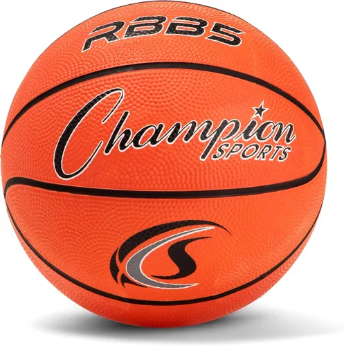 Champion Sports® Rubber Basketballs – Heavy Duty Pro-Style, Indoor/Outdoor Use, Premium Basketball Equipment for Physical Education, Various Sizes &