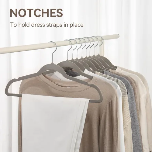 Miniatura 2 de Perchas de terciopelo de alta calidad, paquete de 30 perchas antideslizantes para trajes, ganchos giratorios de 360 grados y perfil delgado