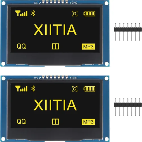 Miniatura 9 de 2 unids 2.42 pulgadas 128x64 OLED LCD módulo SSD1309 7 Pin SPI/IIC I2C interfaz serie para Arduino UNO R3 (luz azul)