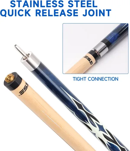 Miniatura 3 de GSE Games & Sports Expert 58" 2-Piece Canadian Maple Hardwood Billiard Pool Cue Sticks for Men/Women, House or Commercial/Bar Use