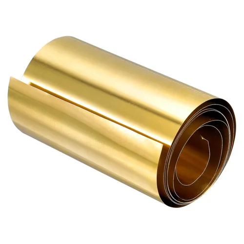 uxcell Rollo de hoja de latón, 118.110 in x 3.937 in x 0.002 in rollo de lámina de latón tira de latón para manualidades, reparaciones eléctricas,