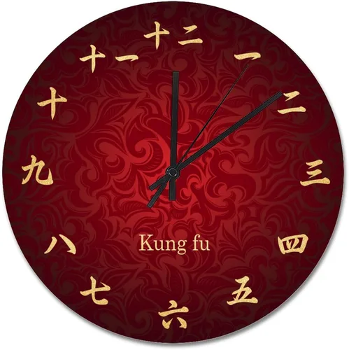 Miniatura 13 de Reloj de pared con números Kanji vintage, estilo rústico, elegante, de madera, 10 silenciosos, sin tictac, de cuarzo, funciona con pilas, para sala