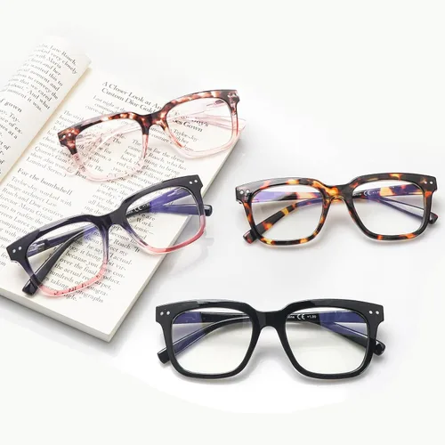 Miniatura 7 de Gafas de lectura progresivas multifocales para mujeres y hombres, paquete de 4, con bisagras de resorte, cuadradas, para computadora, filtros
