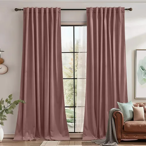 Miniatura 33 de StangH Cortinas de terciopelo súper suaves con pestaña trasera, cortinas azul marino para puerta corredera, decoración de lujo, cortinas opacas