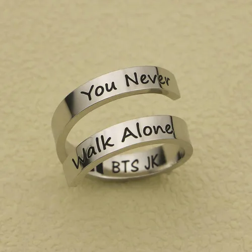 Miniatura 3 de SELOPU Bangtan - Anillo de regalo para niños de Kpop Bangtan para que nunca camines solos te ames a ti mismo Acero inoxidable Genérico
