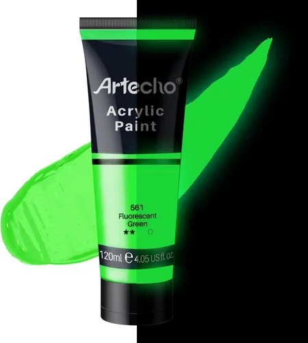 Miniatura 37 de Artecho - Pintura acrílica blanco titanio (120 ml / 4.05 oz), tubos de pintura para manualidades artísticas sobre lienzo, piedra, roca, madera