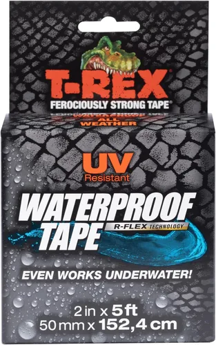 T-REX Cinta impermeable para superficies húmedas o ásperas / sucias, incluyendo bajo el agua, fugas, reparación de mangueras y más, color negro, 1