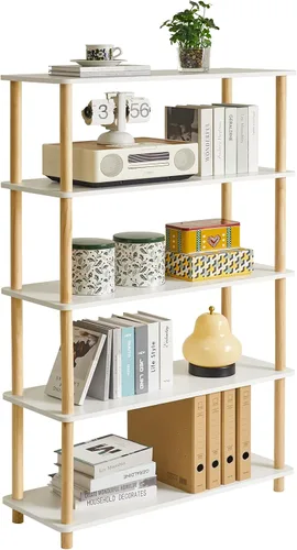 Miniatura 11 de IBUYKE Estantería abierta de madera de 3 niveles – Moderno organizador de almacenamiento independiente, estantes de pie, soporte de exhibición