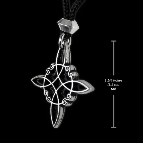 Miniatura 3 de Collar con colgante Wiccan con nudo de brujas celtas de peltre