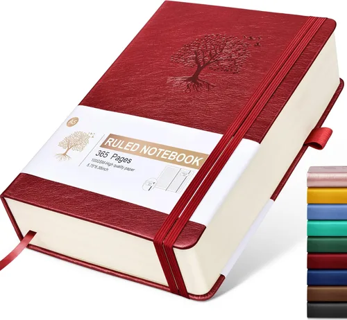Miniatura 35 de Cuaderno Diario con Líneas - 365 Páginas A5 Cuaderno Grueso para Escribir para Hombres y Mujeres, Cuaderno con Rayas Universitarias, Diario de Cuero