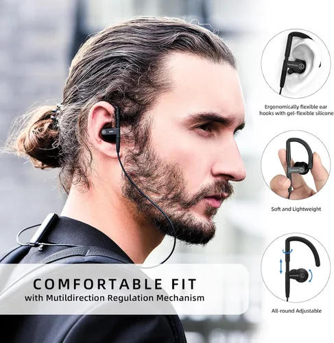 Miniatura 2 de SoundMAGIC ST80 - Auriculares Bluetooth con banda para el cuello, impermeables, con sonido estéreo de alta fidelidad, con cable, desmontables