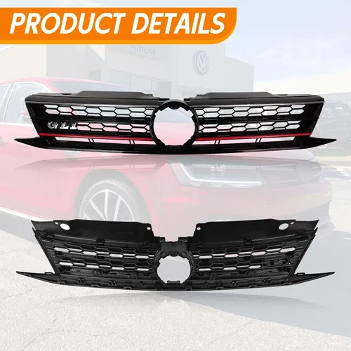 Miniatura 4 de Ajuste 2015 2016 2017 2018 para Volkswagen Jetta cubierta delantera superior parachoques rejilla reemplazo cubierta VW frontal nido de abeja entrada