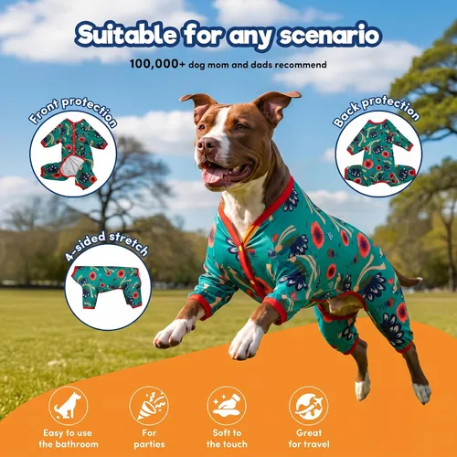 Miniatura 3 de LovinPet Pijama XL para perros grandes, camisa para aliviar la ansiedad de las mascotas, ropa de perro con protección UV, tela ligera y cómoda
