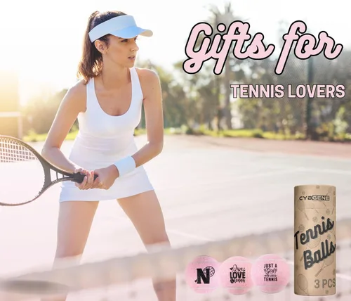 Miniatura 5 de Regalos de tenis, pelota de tenis personalizada, juego de 3 pelotas de tenis únicas con paquete de regalo, perfecto para compañeros