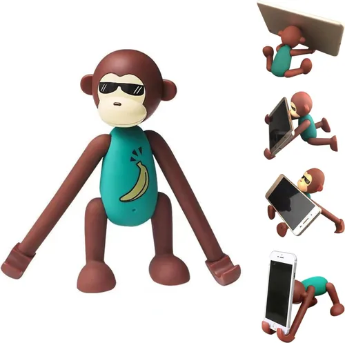 Bonito accesorio de escritorio, divertida decoración de escritorio, soporte ajustable para teléfonos inteligentes y tabletas (verde)