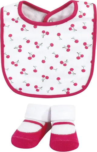 Miniatura 148 de Hudson Baby Conjunto de babero y calcetines unisex de algodón para bebé