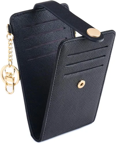 Miniatura 18 de POIUGOYA Billetera delgada para mujer, con bloqueo RFID, plegable, tarjetero con cremallera y bolsillo para monedas, ventana para identificación