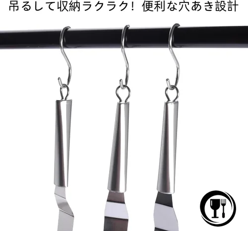 Miniatura 3 de Juego de 3 espátulas desplazadas para glaseado de tartas de 6, 8, 10 pulgadas con 3 ganchos de metal, espátula en ángulo para decoración de tartas