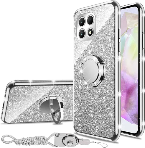 Miniatura 18 de nancheng Funda de teléfono para TCL A3X (A600DL), funda para Alcatel TCL A3X niñas y mujeres, bonita funda de silicona transparente con purpurina